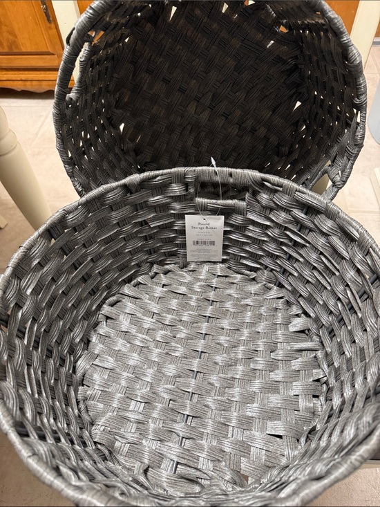 Other - Elements Set Of Two Round Storage Baskets
